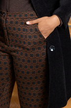 Load image into Gallery viewer, SURKANA&lt;BR&gt;
Pattern Trousers&lt;BR&gt;
Black/Brown&lt;BR&gt;

