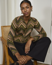 Load image into Gallery viewer, SURKANA&lt;BR&gt;
Zig Zag Knit Top&lt;BR&gt;
Green&lt;BR&gt;
