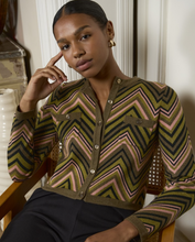 Load image into Gallery viewer, SURKANA&lt;BR&gt;
Zig Zag Knit Top&lt;BR&gt;
Green&lt;BR&gt;
