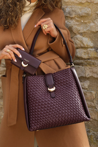 LUELLA GREY<BR>
Flora Handbag<BR>
Cherry<BR>