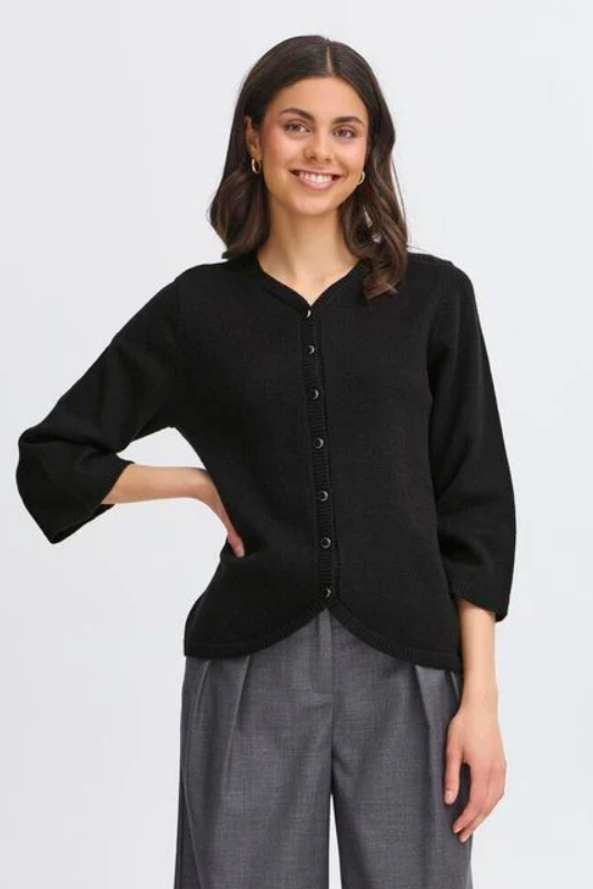 FRANSA<BR>
Bitte Cardigan<BR>
Black<BR>