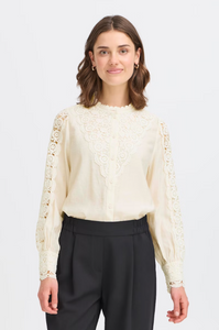 FRANSA<BR>
Blondie Blouse<BR>
Cream<BR>