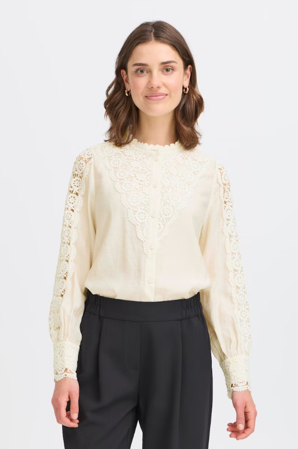 FRANSA<BR>
Blondie Blouse<BR>
Cream<BR>