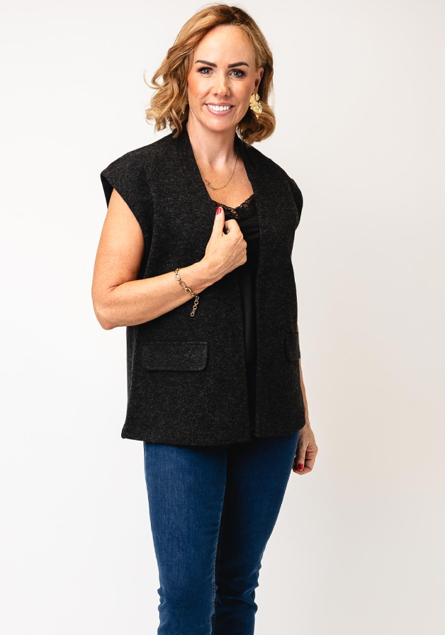 FRANSA<BR>
Minta Waistcoat<BR>
Charcoal<BR>