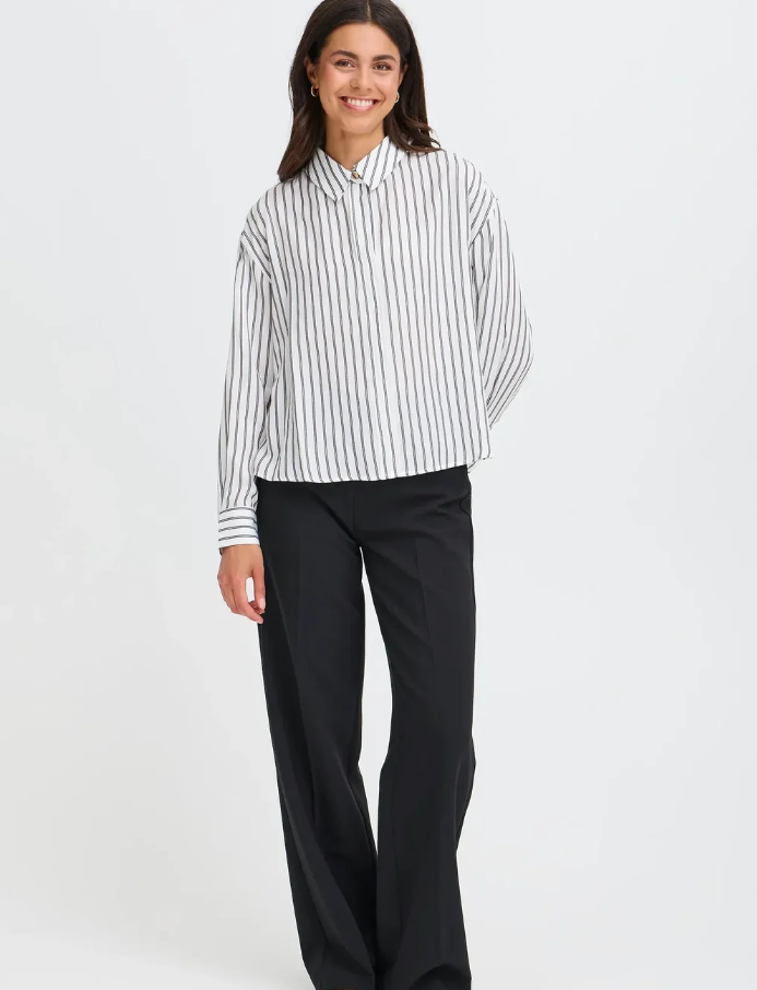 FRANSA<BR>
Violet Shirt<BR>
Stripes<BR>