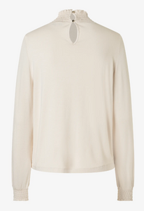 MORE AND MORE<BR>
Long Sleeve Smocked Blouse<BR>
Natural<BR>