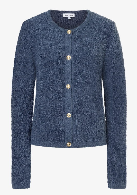 MORE AND MORE<BR>
Boucle Cardigan<BR>
Blue<BR>