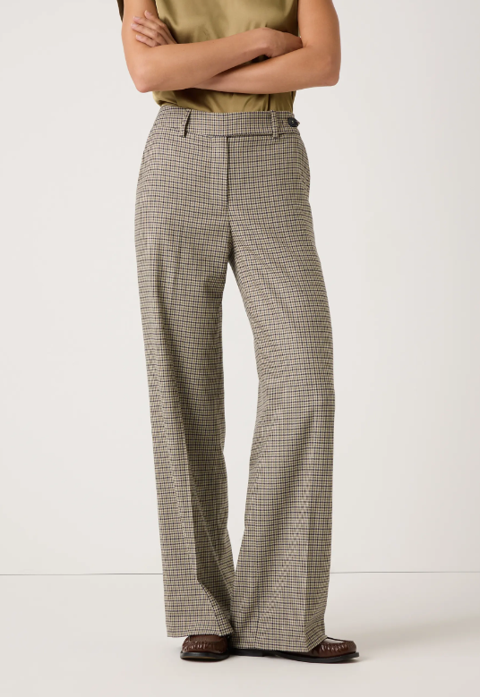 MORE AND MORE<BR>
Check Wide Leg Trousers<BR>
Check<BR>