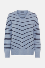 Load image into Gallery viewer, OLSEN&lt;BR&gt;
V- neck Knit Jumper&lt;BR&gt;
Blue&lt;BR&gt;
