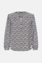 Load image into Gallery viewer, OLSEN&lt;BR&gt;
Tunic Neck Blouse&lt;BR&gt;
Blue/Pink&lt;BR&gt;
