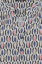 Load image into Gallery viewer, OLSEN&lt;BR&gt;
Tunic Neck Blouse&lt;BR&gt;
Blue/Pink&lt;BR&gt;
