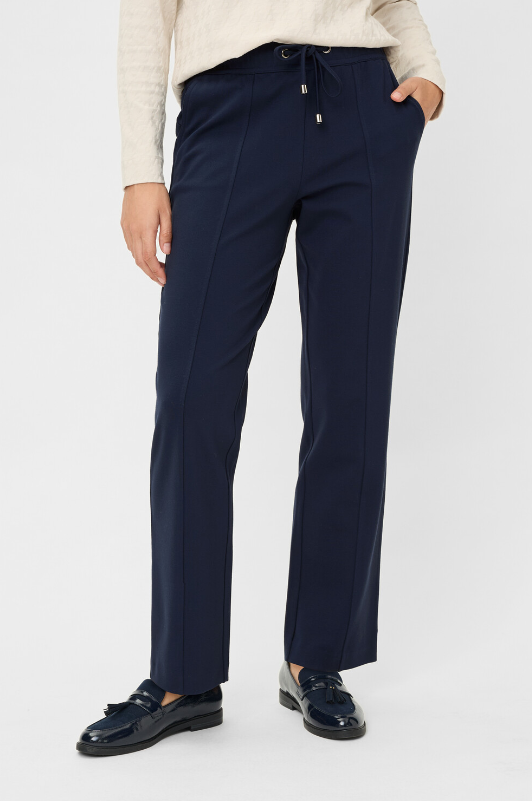 OLSEN<BR>
Straight Leg Trousers<BR>
Navy<BR>