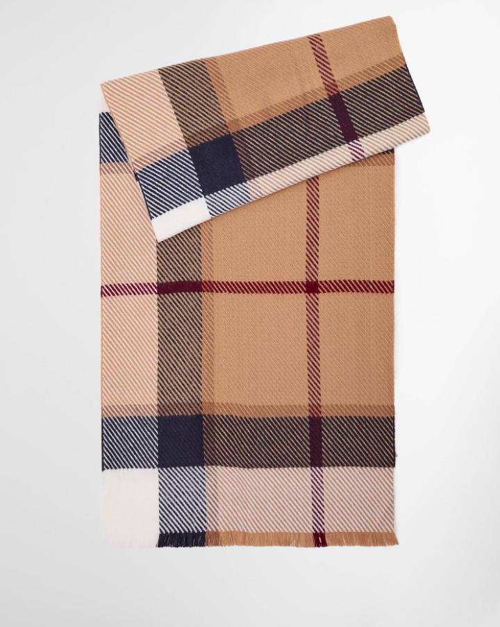 BARBOUR<BR>
Blair Tartan Scarf<BR>
Hessian<BR>