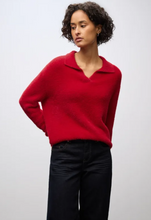 Load image into Gallery viewer, STREET ONE&lt;BR&gt;
Feather Yarn Sweater&lt;BR&gt;
Red&lt;BR&gt;
