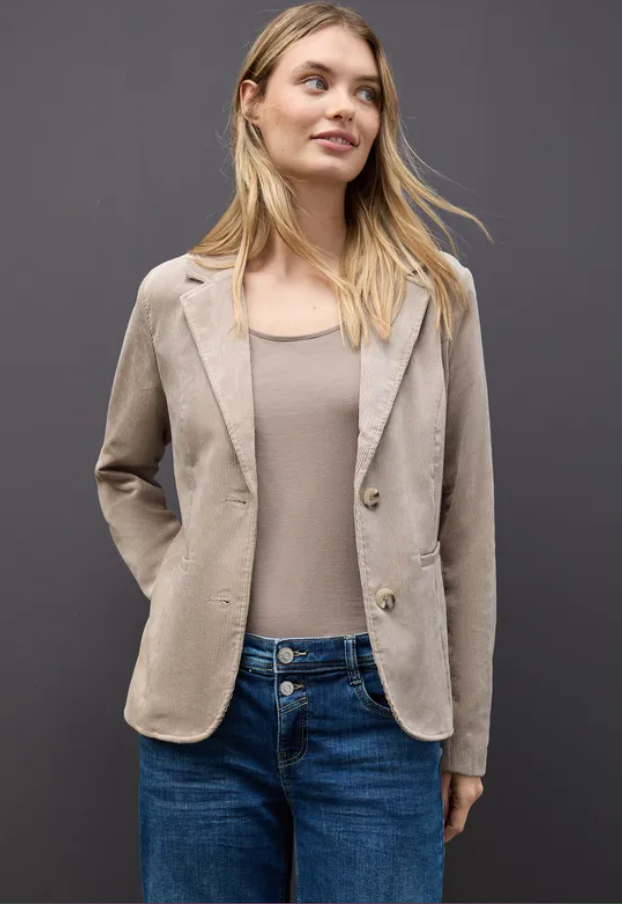 STREET ONE<BR>
Cord Blazer<BR>
Beige<BR>