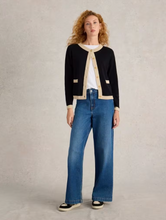 Load image into Gallery viewer, WHITE STUFF&lt;BR&gt;
Charlotte Cardigan&lt;BR&gt;
Navy/Natural&lt;BR&gt;
