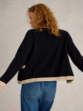 Load image into Gallery viewer, WHITE STUFF&lt;BR&gt;
Charlotte Cardigan&lt;BR&gt;
Navy/Natural&lt;BR&gt;
