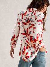 Load image into Gallery viewer, WHITE STUFF&lt;BR&gt;
Sophie Shirt&lt;BR&gt;
Ivory, White Print&lt;BR&gt;
