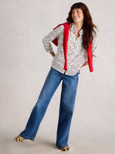 Load image into Gallery viewer, WHITE STUFF&lt;BR&gt;
Sophie Shirt&lt;BR&gt;
Ivory, White Print&lt;BR&gt;
