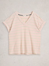 Load image into Gallery viewer, WHITE STUFF&lt;BR&gt;
Embroidered Tee&lt;BR&gt;
Ivory Multi&lt;BR&gt;
