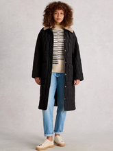 Load image into Gallery viewer, WHITE STUFF<BR>
Nolan Quilted Coat<BR>
Black<BR>
