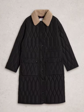 Load image into Gallery viewer, WHITE STUFF<BR>
Nolan Quilted Coat<BR>
Black<BR>
