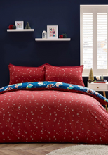 Load image into Gallery viewer, CATHERINE LANSFIELD&lt;BR&gt;
Xmas Elves Reversible Duvet Set&lt;BR&gt;
Navy&lt;BR&gt;
