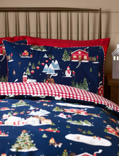 Load image into Gallery viewer, CATHERINE LANSFIELD&lt;BR&gt;
Ski Village Duvet Set&lt;BR&gt;
Navy&lt;BR&gt;
