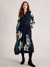 Load image into Gallery viewer, WHITE STUFF&lt;BR&gt;
Claire Shirt Dress&lt;BR&gt;
Navy&lt;BR&gt;
