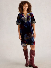 Load image into Gallery viewer, WHITE STUFF&lt;Br&gt;
June Velvet Dress&lt;BR&gt;
Navy Multi, Dark Navy&lt;BR&gt;
