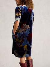 Load image into Gallery viewer, WHITE STUFF&lt;Br&gt;
June Velvet Dress&lt;BR&gt;
Navy Multi, Dark Navy&lt;BR&gt;
