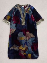 Load image into Gallery viewer, WHITE STUFF&lt;Br&gt;
June Velvet Dress&lt;BR&gt;
Navy Multi, Dark Navy&lt;BR&gt;
