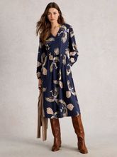 Load image into Gallery viewer, WHITE STUFF&lt;BR&gt;
Leah Notch Neck Jersey Dress&lt;BR&gt;
Navy Multi&lt;BR&gt;
