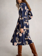 Load image into Gallery viewer, WHITE STUFF&lt;BR&gt;
Leah Notch Neck Jersey Dress&lt;BR&gt;
Navy Multi&lt;BR&gt;
