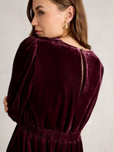 Load image into Gallery viewer, WHITE STUFF&lt;BR&gt;
Lucy Velvet Dress&lt;BR&gt;
Dark Plum&lt;BR&gt;
