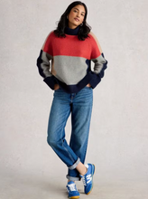 Load image into Gallery viewer, WHITE STUFF&lt;BR&gt;
Mary ColourBlock Jumper&lt;BR&gt;
Grey Multi&lt;BR&gt;
