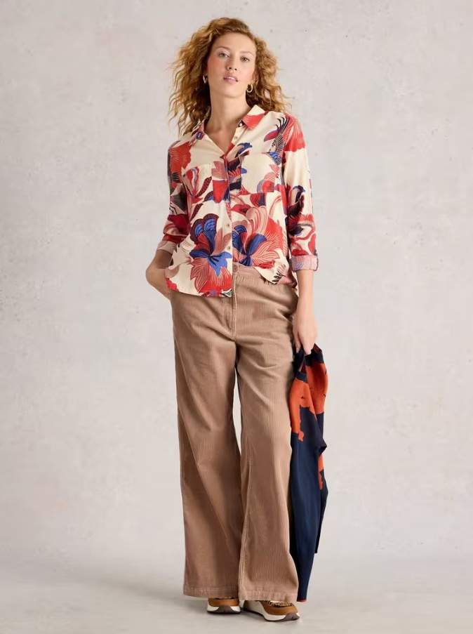 WHITE STUFF<BR>
Sophie Printed Shirt<BR>
Ivory Multi<BR>