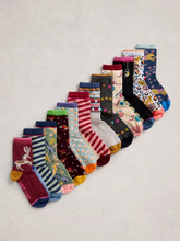 Load image into Gallery viewer, WHITE STUFF&lt;BR&gt;
Womens&#39; 12 Days Socks Advent&lt;BR&gt;
Multi&lt;BR&gt;
