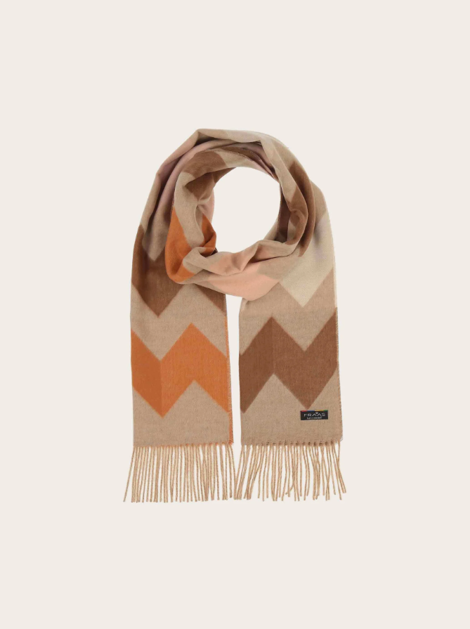 FRAAS<BR>
Cashmink Scarf with Graphic Zigzag Patterns<BR>
174, 375<BR>