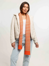 Load image into Gallery viewer, FRAAS&lt;BR&gt;
Stripped Knitted Scarf&lt;BR&gt;
Black/Cream, Orange&lt;BR&gt;
