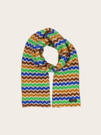 FRAAS<BR>
Cashmink Scarf with Retro ZigZag<BR>
Exotic Orange, Blue, Black<BR>