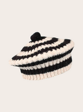 Load image into Gallery viewer, FRAAS&lt;BR&gt;
Striped Rib Knit Beret&lt;BR&gt;
Black, Orange&lt;BR&gt;
