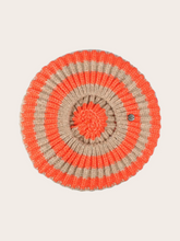 Load image into Gallery viewer, FRAAS&lt;BR&gt;
Striped Rib Knit Beret&lt;BR&gt;
Black, Orange&lt;BR&gt;
