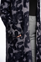 Load image into Gallery viewer, RINO AND PELLE&lt;BR&gt;
Negien Long Knit Coat&lt;BR&gt;
Black and Grey&lt;BR&gt;
