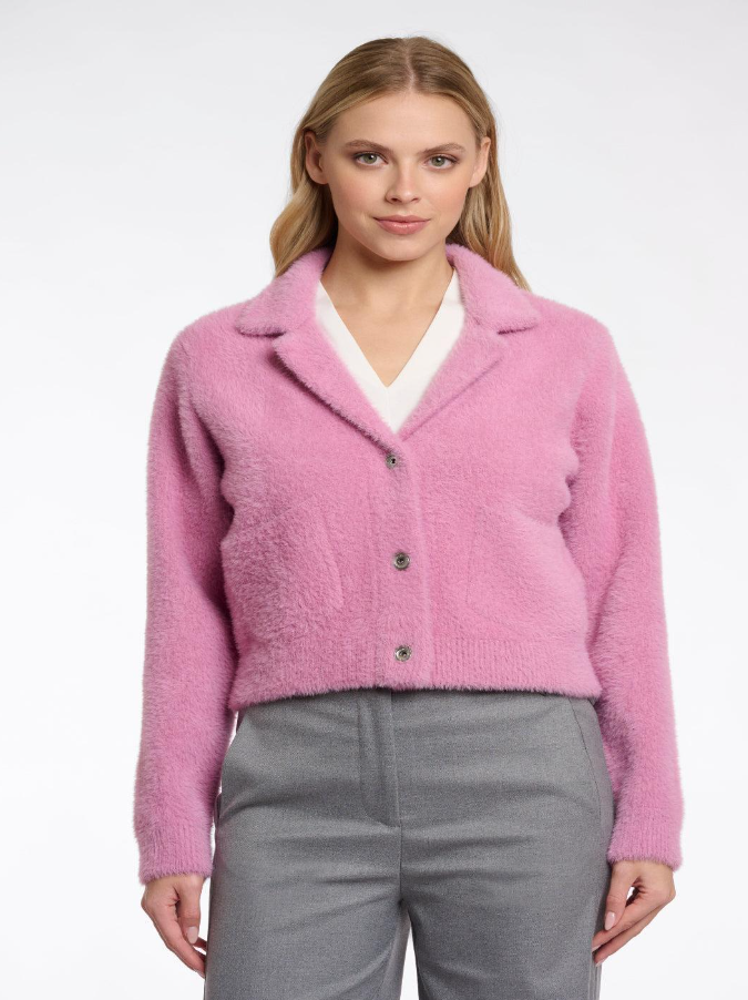 RINO AND PELLE<BR>
Norah Short Cardigan<BR>
Mauve Pink<BR>