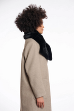 Load image into Gallery viewer, RINO AND PELLE&lt;BR&gt;
Stip Fur Scarf&lt;BR&gt;
Black&lt;BR&gt;
