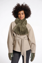 Load image into Gallery viewer, RINO AND PELLE&lt;BR&gt;
Stip Fur Scarf&lt;BR&gt;
Green Ash&lt;BR&gt;
