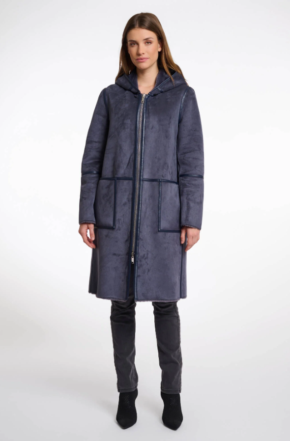 RINO AND PELLE<BR>
Ova Reversible Coat<BR>
Night Grey<BR>