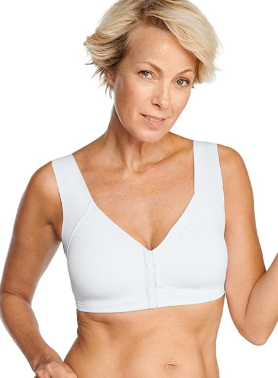 NATURANA<BR>
Women's Wellness Padded Front Closure Bra<BR>
White<BR>