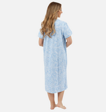Load image into Gallery viewer, MARLON&lt;BR&gt;
Short Sleeve Button Nightie&lt;BR&gt;
Blue&lt;BR&gt;

